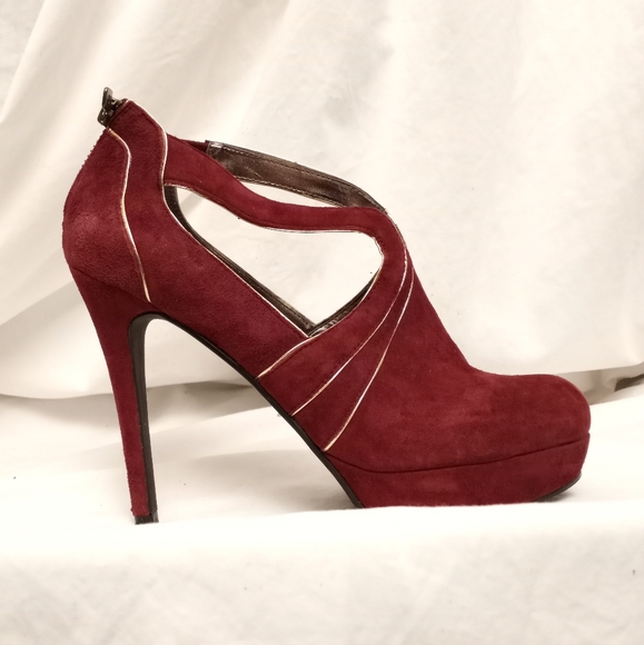 DKNYC Shoes - DKNYC Wine Suede Platform Heels
